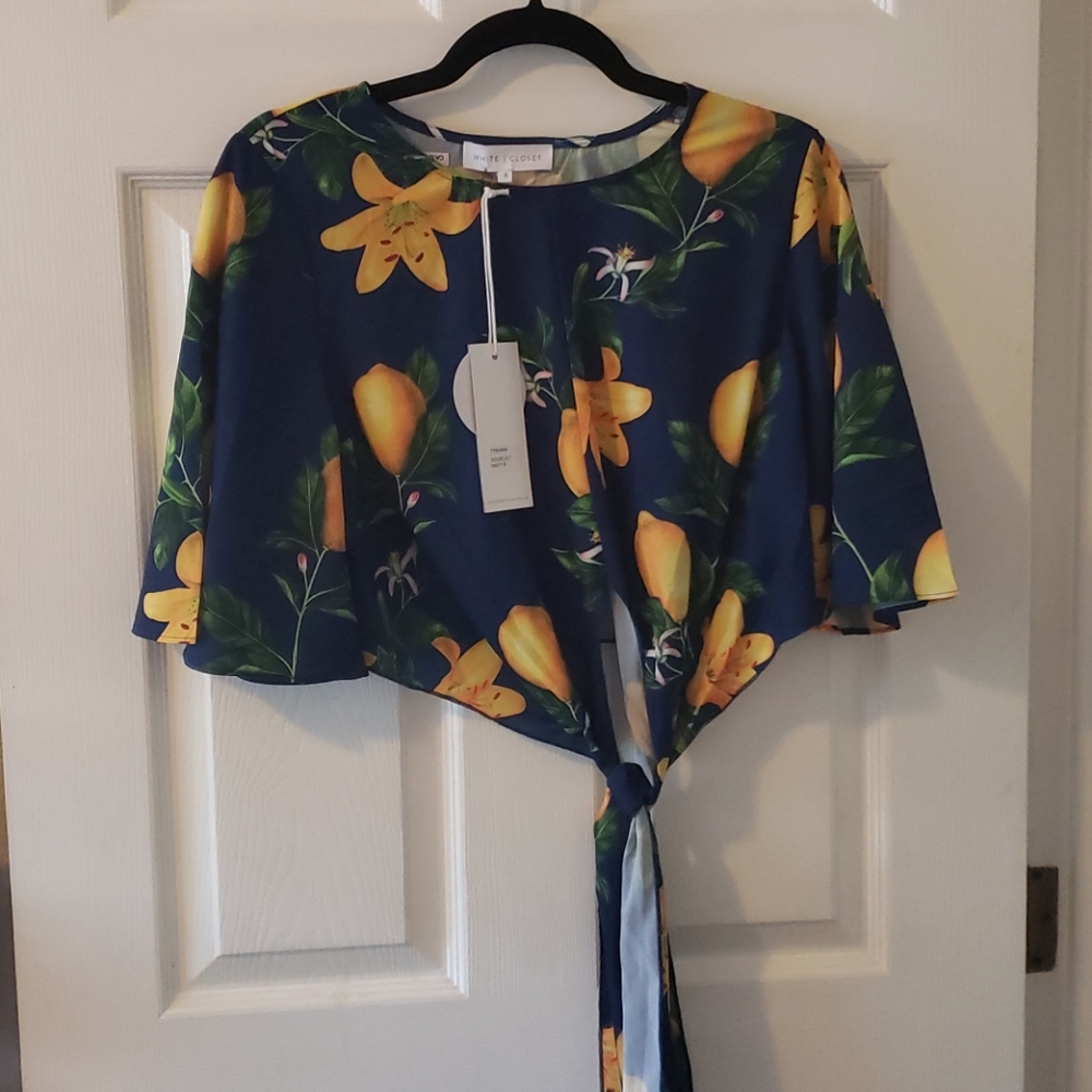 Floral waist wrap top